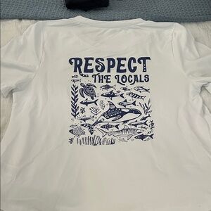 SHEIN White Tee with Blue Graphic